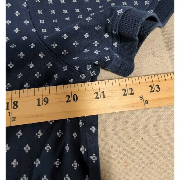 Large Mens Banana Republic Polo Shirt Polka Dot Navy Blue - Picture 4 of 7